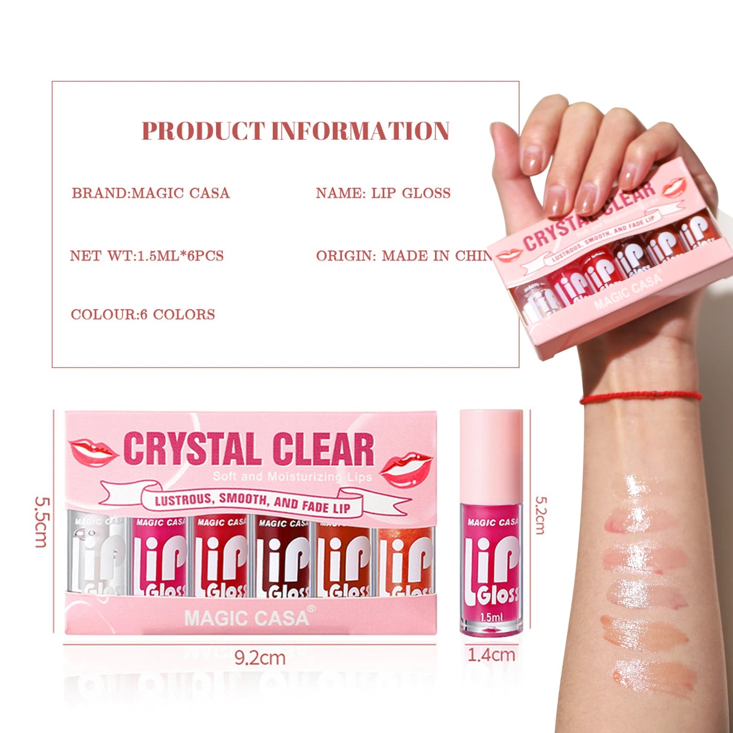 MAGIC CASA 6pcs Hydrating Jelly Lip Oil Long-Lasting – BeautyByOla