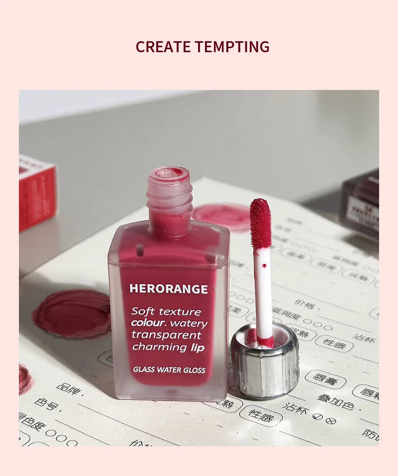HERORANGE Light Glass-Like Lip Lacquer Mirror Shine Long-Lasting – BeautyByOla
