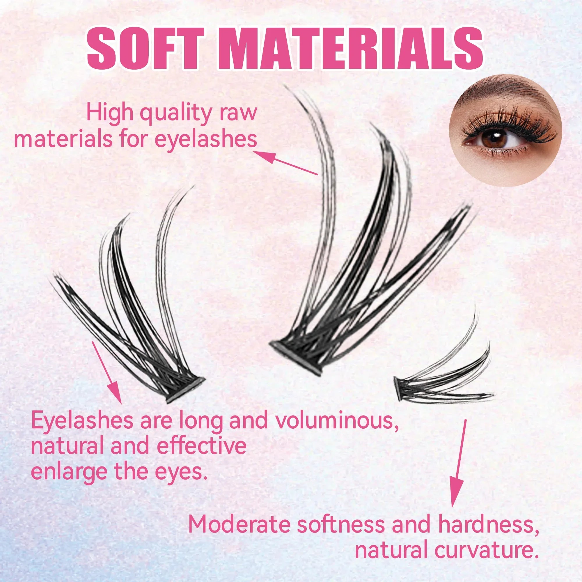 DIY Eyelash Extension Kit 200PCS Clusters with Glue & Tools – BeautyByOla