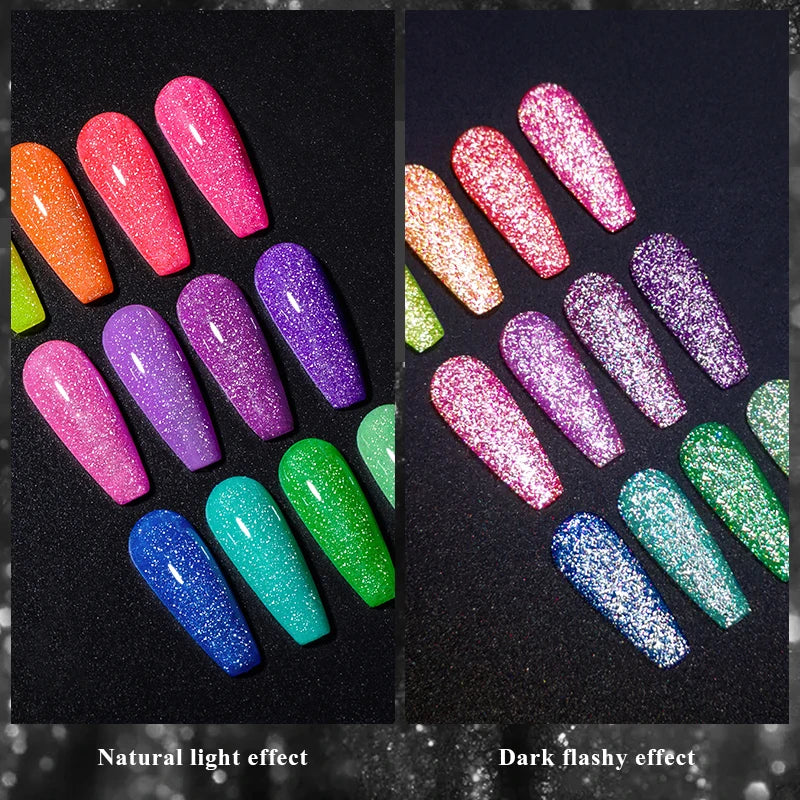 MEET ACROSS 7ml Pink Reflective Gel Nail Polish UV LED – BeautyByOla
