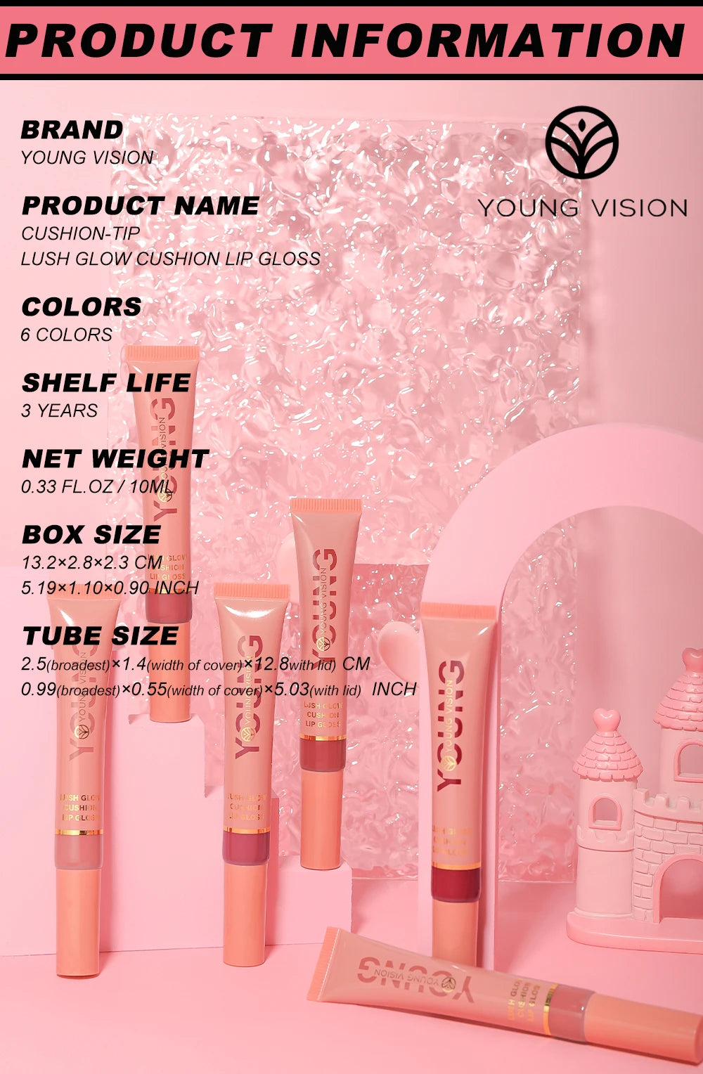 YOUNG VISION 6-Color Liquid Brightening Lip Gloss Moisturizing – BeautyByOla