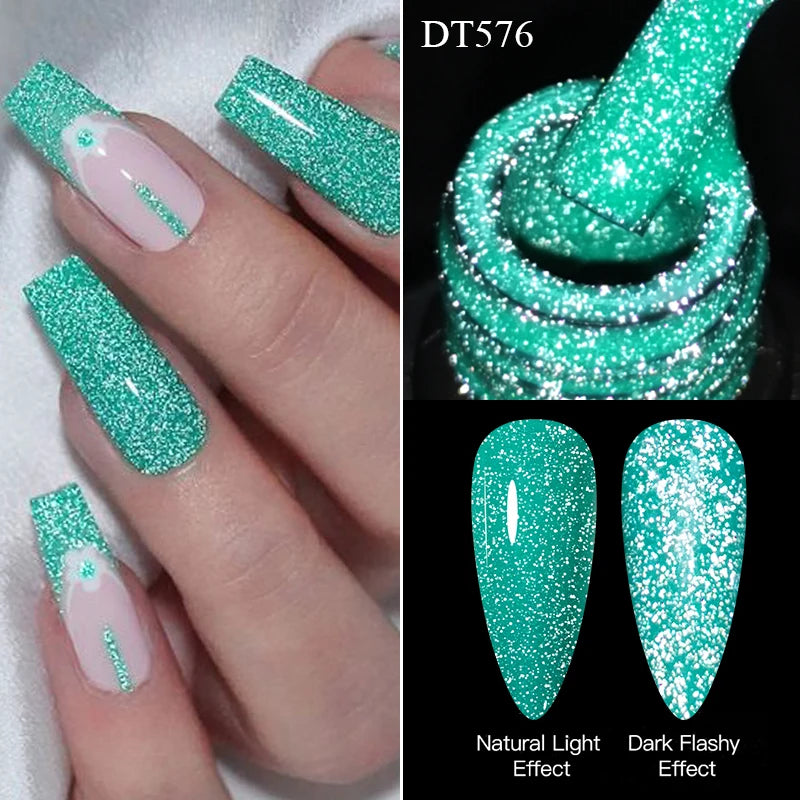 MEET ACROSS 7ml Pink Reflective Gel Nail Polish UV LED – BeautyByOla