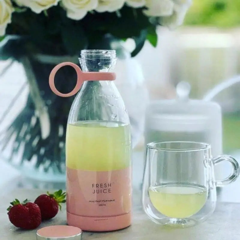 BeautyByOla – Mini Juice Blender, Portable Electric Juicer Bottle, 6 Blades USB Rechargeable Fruit Mixer