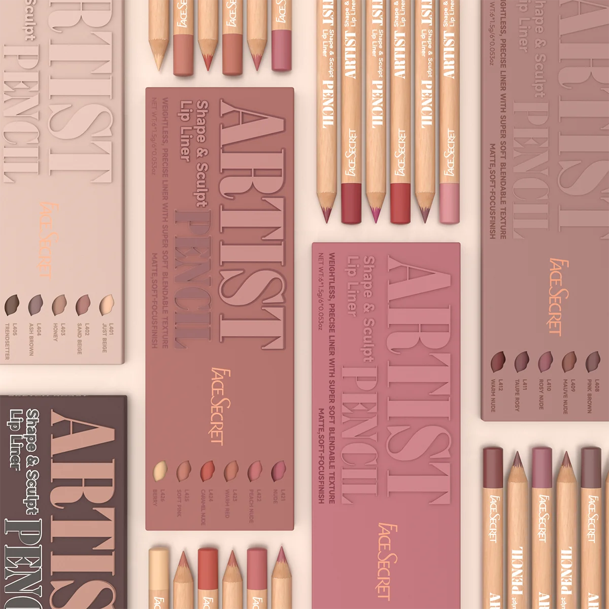 BeautyByOla – 6pcs Velvet Matte Lip Liner Set, Long-Lasting Lip Makeup in Berry, Brown & Pink Shades