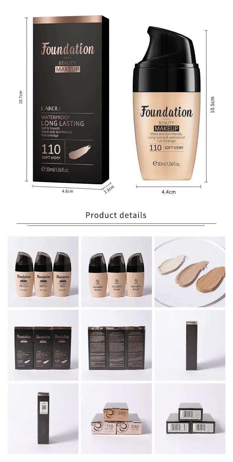 LAIKOU Liquid Foundation Moisturizing Long-Lasting 30ml – BeautyByOla