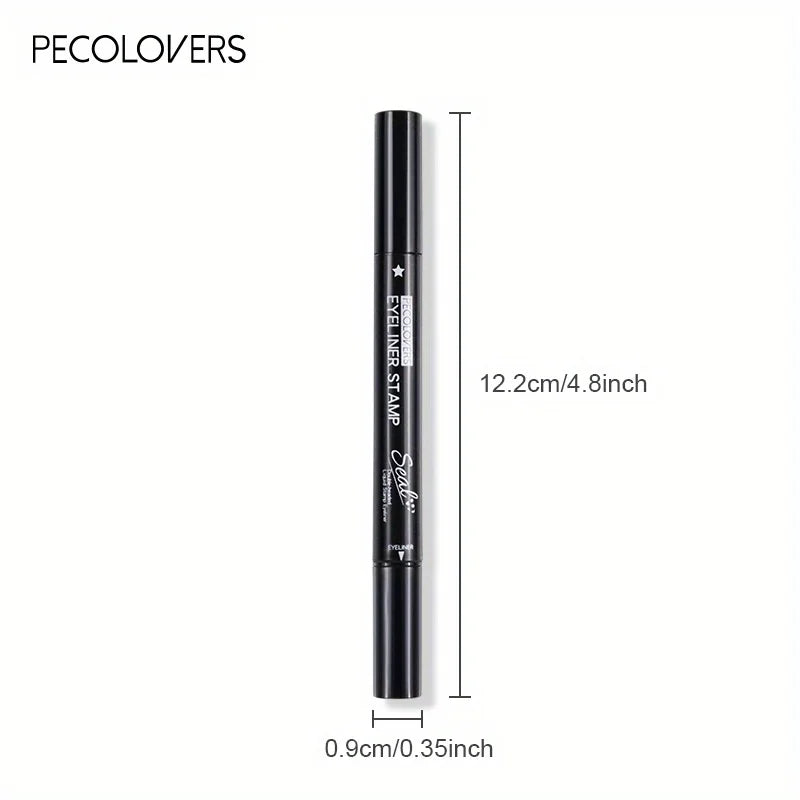 BeautyByOla – 7-Style Eyeliner Stamp Pen, Red & Black Double-Ended Liquid Eyeliner, Fast-Drying & Waterproof