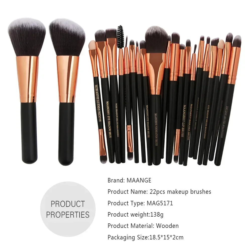 BeautyByOla – Professional Makeup Brush Set, Eyeshadow & Eyeliner Cosmetic Tools Kit
