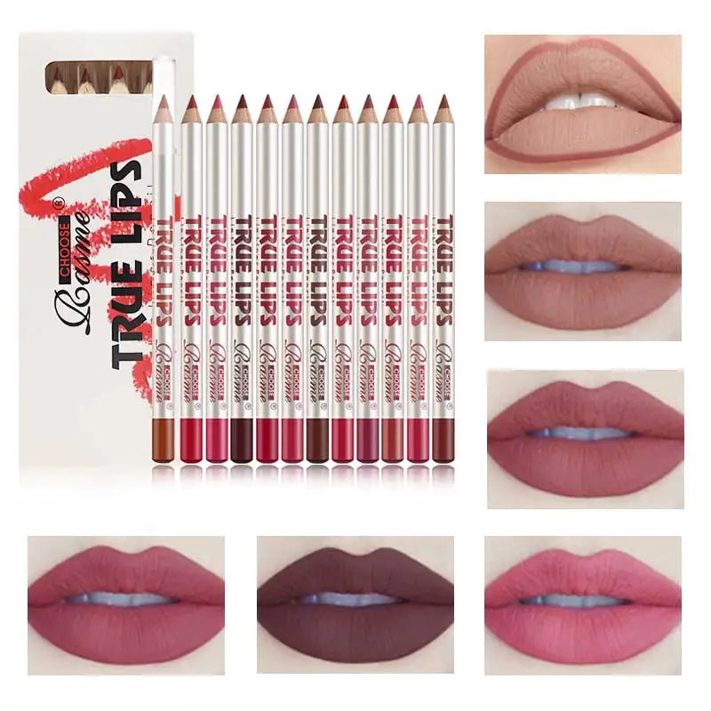 12pcs Long-Lasting Lipstick Set with Lip Liner & Matte Gloss – BeautyByOla