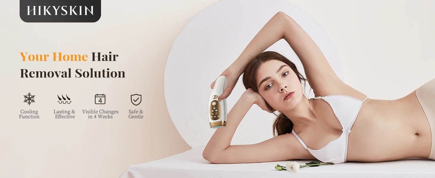 BeautyByOla – IPL Hair Removal Device, Unlimited Flash Ice-Cooling Laser, Painless Full Body Treatment for Women & Men