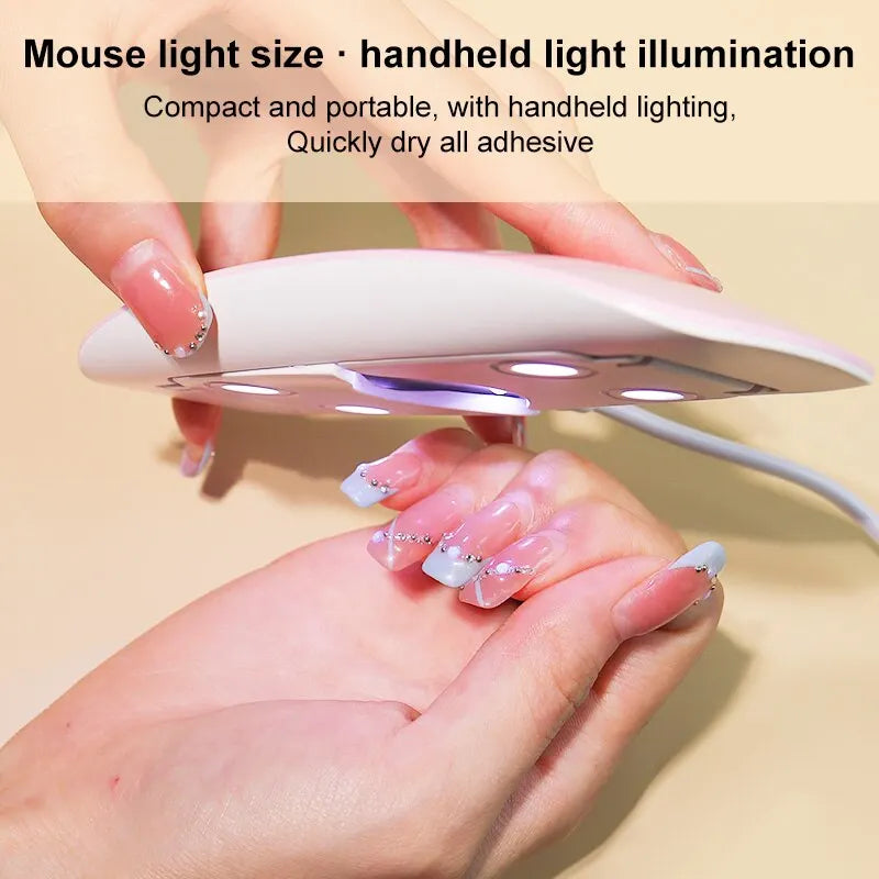 BeautyByOla – 6W Mini Nail Dryer Machine, Portable UV LED Nail Lamp for Gel Polish Drying with USB Cable