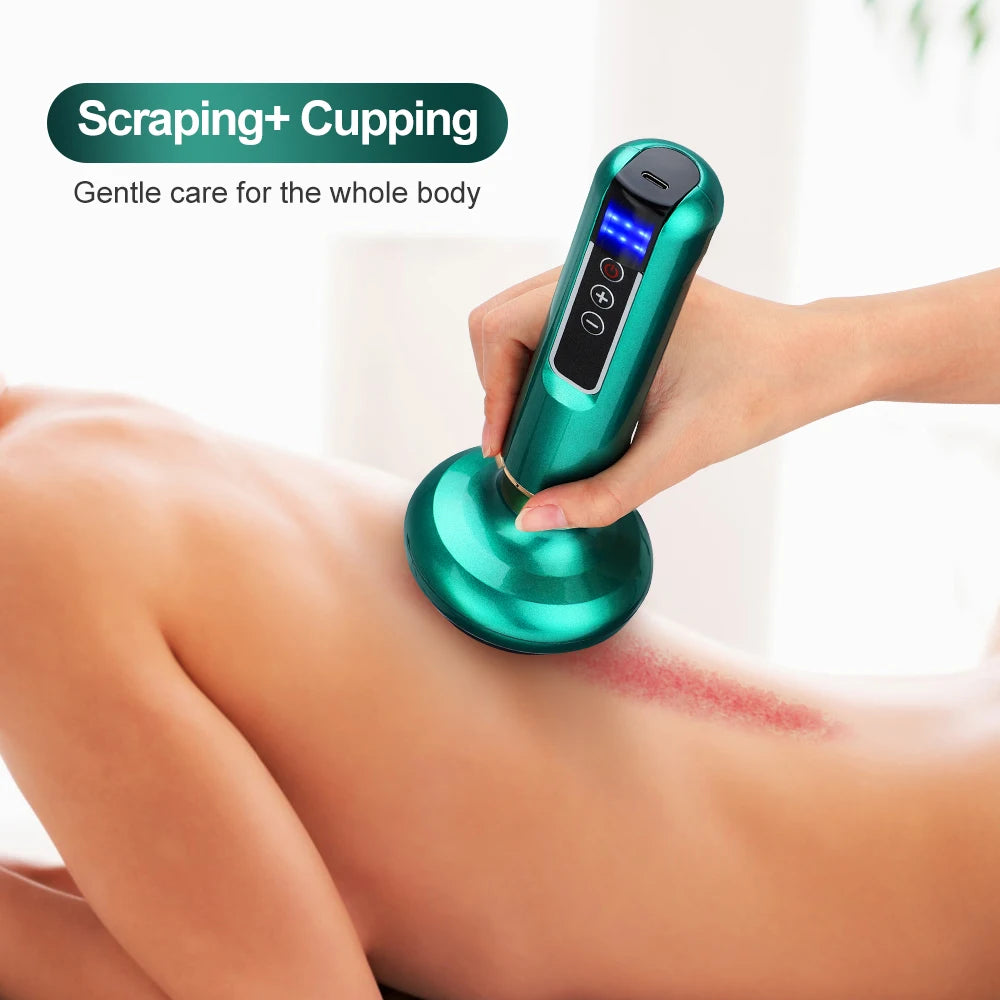 BeautyByOla – Intelligent Cupping Massager, 12/6 Levels Negative Pressure with Infrared Heating & Wireless Scraping Therapy Device